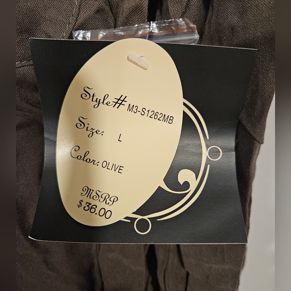 Vintage Millenium Button Down Rayon Shirt Studded Collar Brown Large Long-Sleeve - Picture 5 of 5